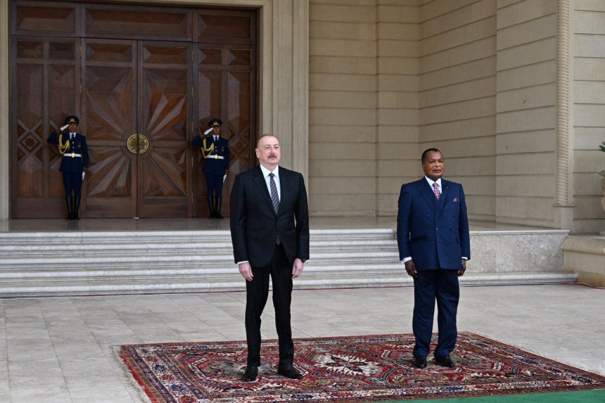 Cérémonie d’accueil officiel du président congolais à Bakou