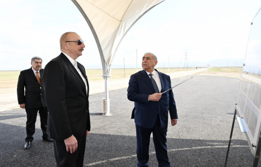 Le président Ilham Aliyev se déplace dans la région de Hadjygaboul