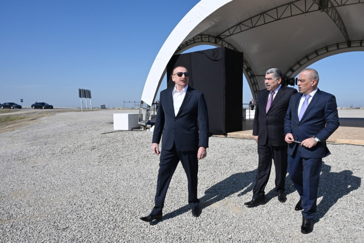Le président Ilham Aliyev pose la première pierre du canal d’irrigation de Chirvan dans la région de Hadjygaboul