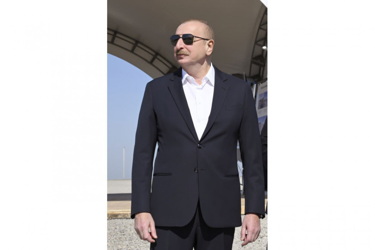 Le président Ilham Aliyev pose la première pierre du canal d’irrigation de Chirvan dans la région de Hadjygaboul