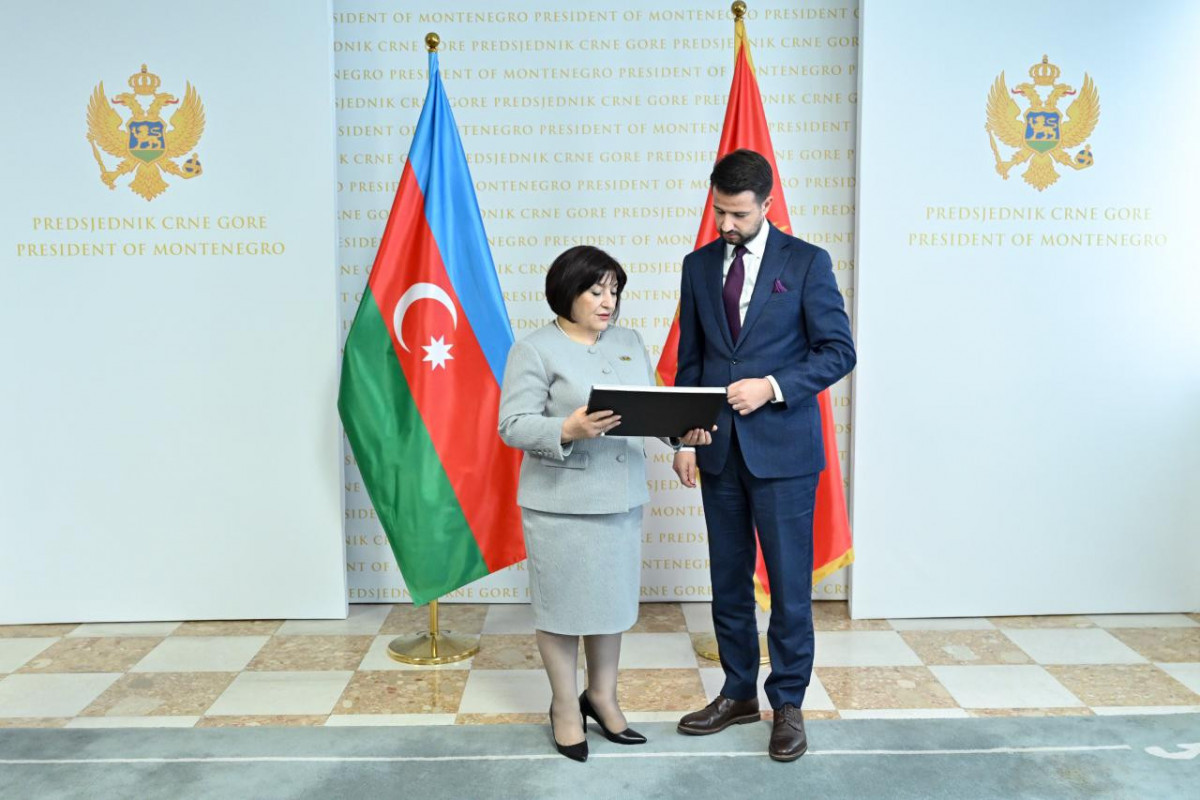Sahibé Gafarova présente la lettre d`invitation du COP29 Azerbaïdjan au président monténégrin