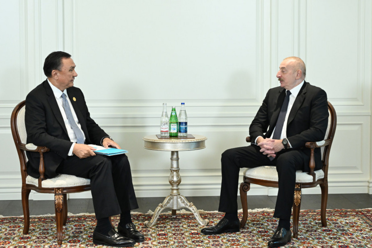 Le président azerbaïdjanais reçoit le secrétaire général de l’Organisation des Etats turciques à Choucha