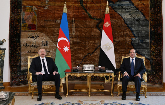 Entretien en tête-à-tête des présidents Ilham Aliyev et Abdel Fattah al-Sissi