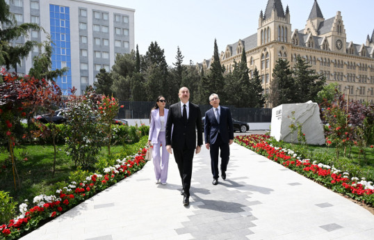 Le président de la République et son épouse participent à l’inauguration du nouveau bâtiment de l’Institut de botanique et inspectent les travaux réalisés dans le Jardin botanique à Bakou