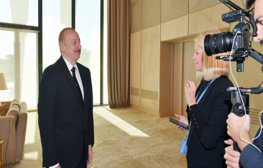 Le président Ilham Aliyev accorde une interview à l’Euronews