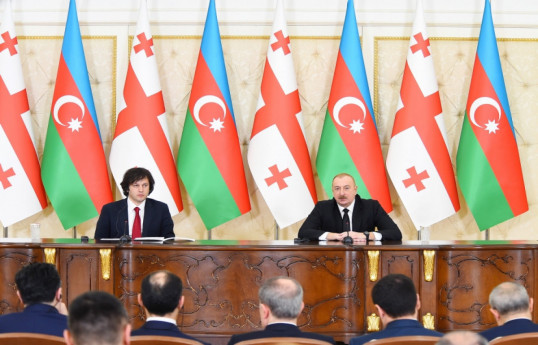 Le président Ilham Aliyev et le Premier ministre Irakli Kobakhidze ont fait des déclarations à la presse - Photos - Vidéo - Mise à Jour 