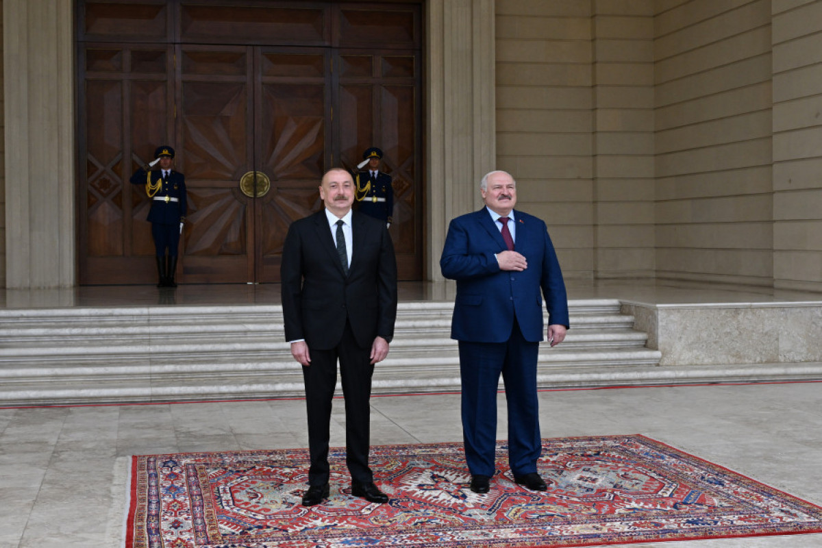 Bakou : Cérémonie d'accueil officielle du président biélorusse Alexandre Loukachenko