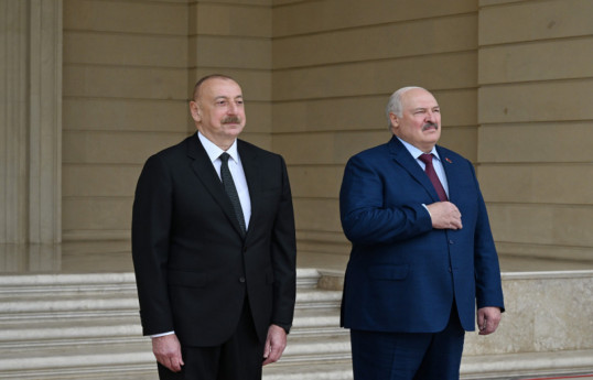 Bakou : Cérémonie d'accueil officielle du président biélorusse Alexandre Loukachenko