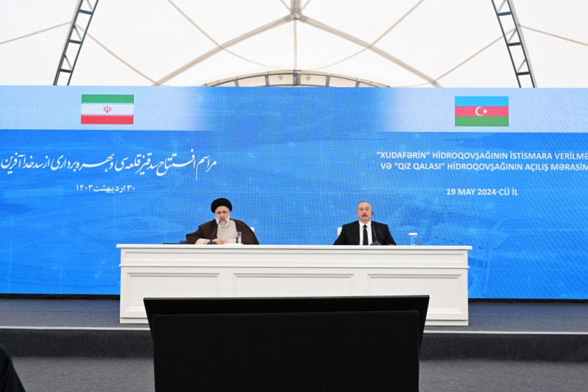 La cérémonie de mise en service du complexe hydroélectrique « Khoudaferin » et d’inauguration du complexe hydroélectrique « Qiz Qalasi » se tient avec la participation des présidents azerbaïdjanais et iranien