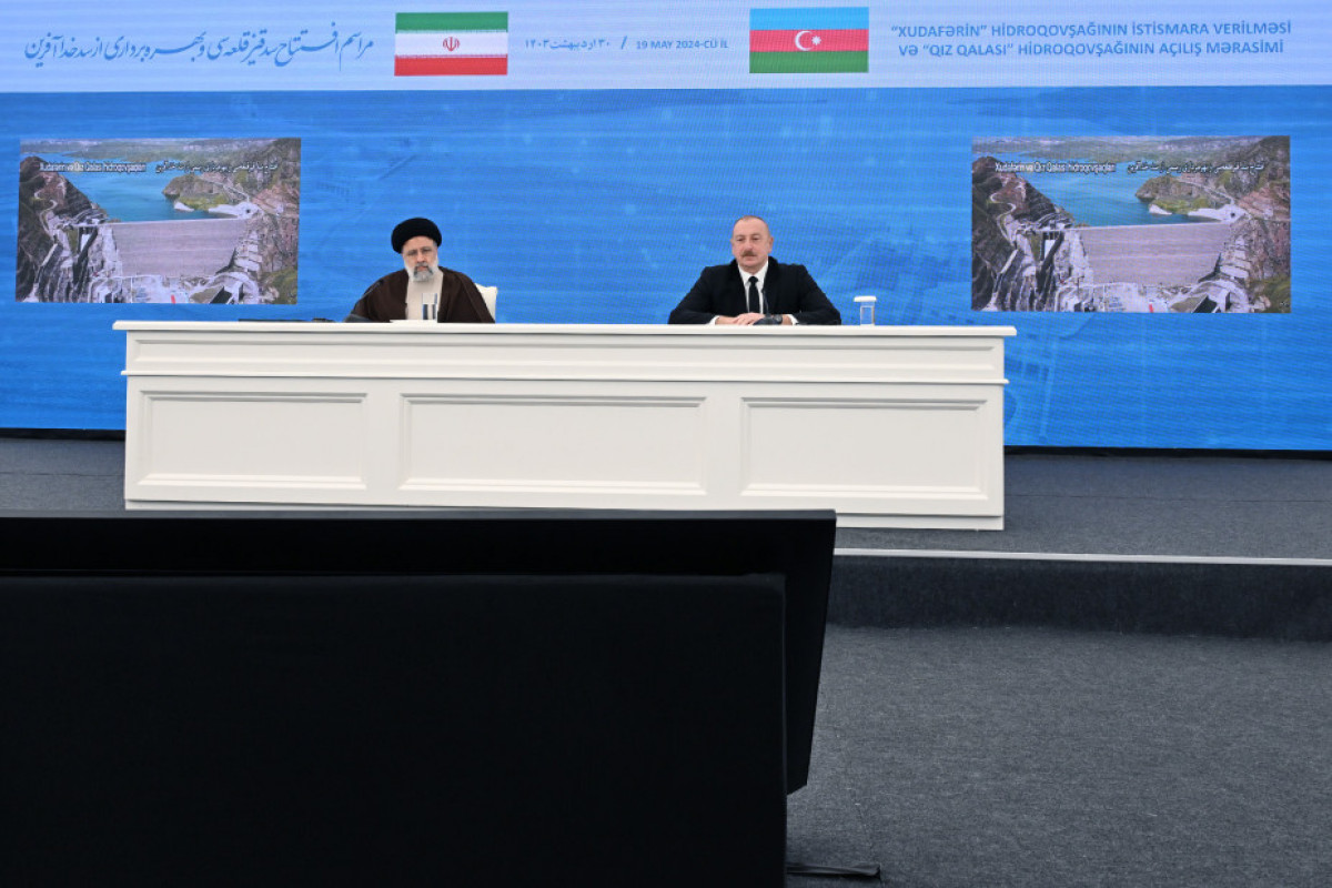 La cérémonie de mise en service du complexe hydroélectrique « Khoudaferin » et d’inauguration du complexe hydroélectrique « Qiz Qalasi » se tient avec la participation des présidents azerbaïdjanais et iranien