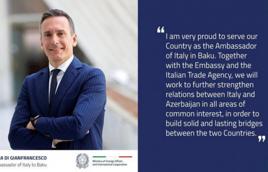 L'Italie nomme son nouvel ambassadeur en Azerbaïdjan