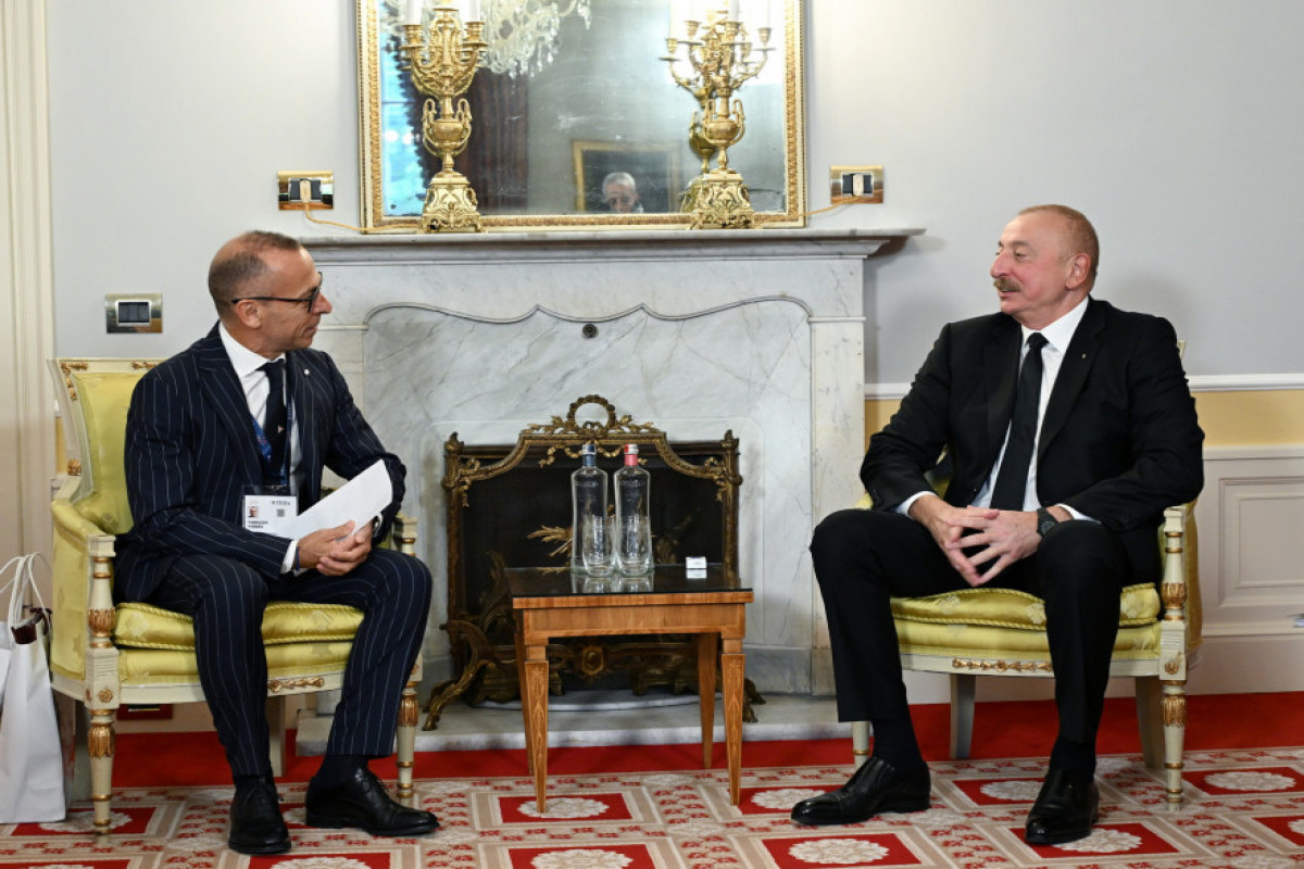 Cernobbio: le président Ilham Aliyev rencontre le PDG de l’Ansaldo Energia Fabrizio Fabbri