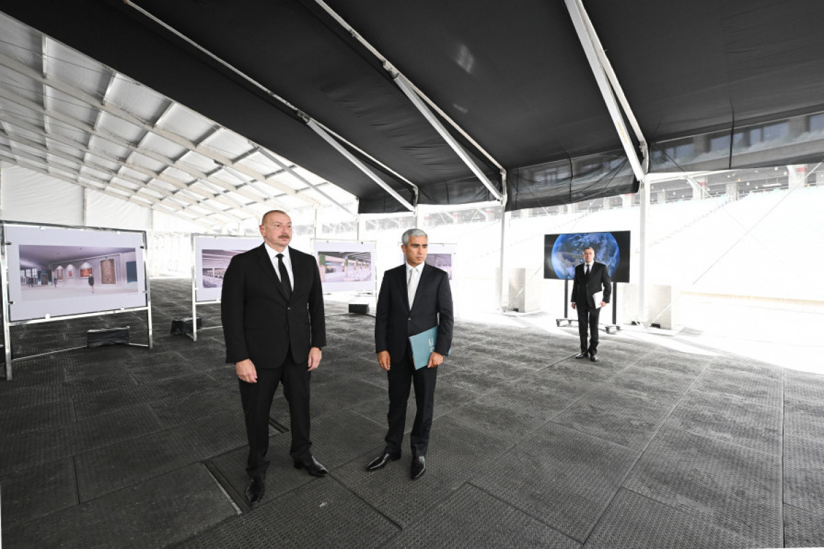 Le président Aliyev inspecte les préparatifs de la COP29 au Stade olympique de Bakou