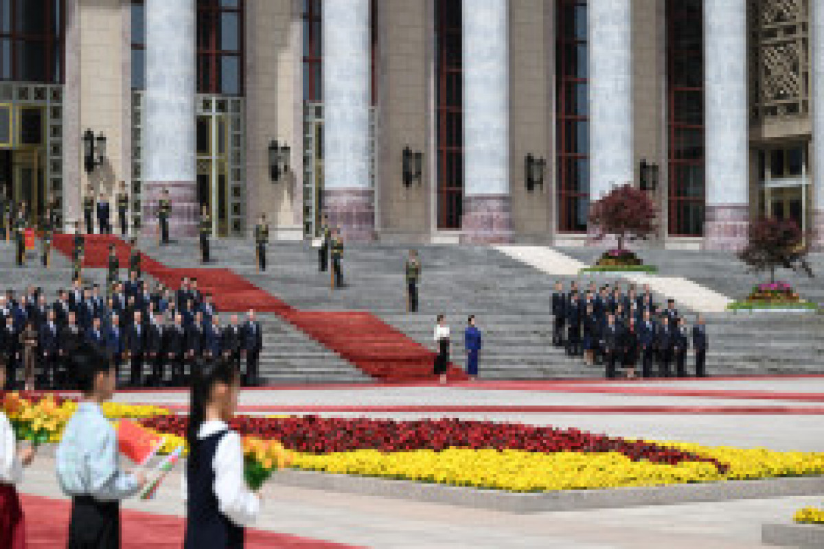 Cérémonie d’accueil officiel du président azerbaïdjanais à Pékin