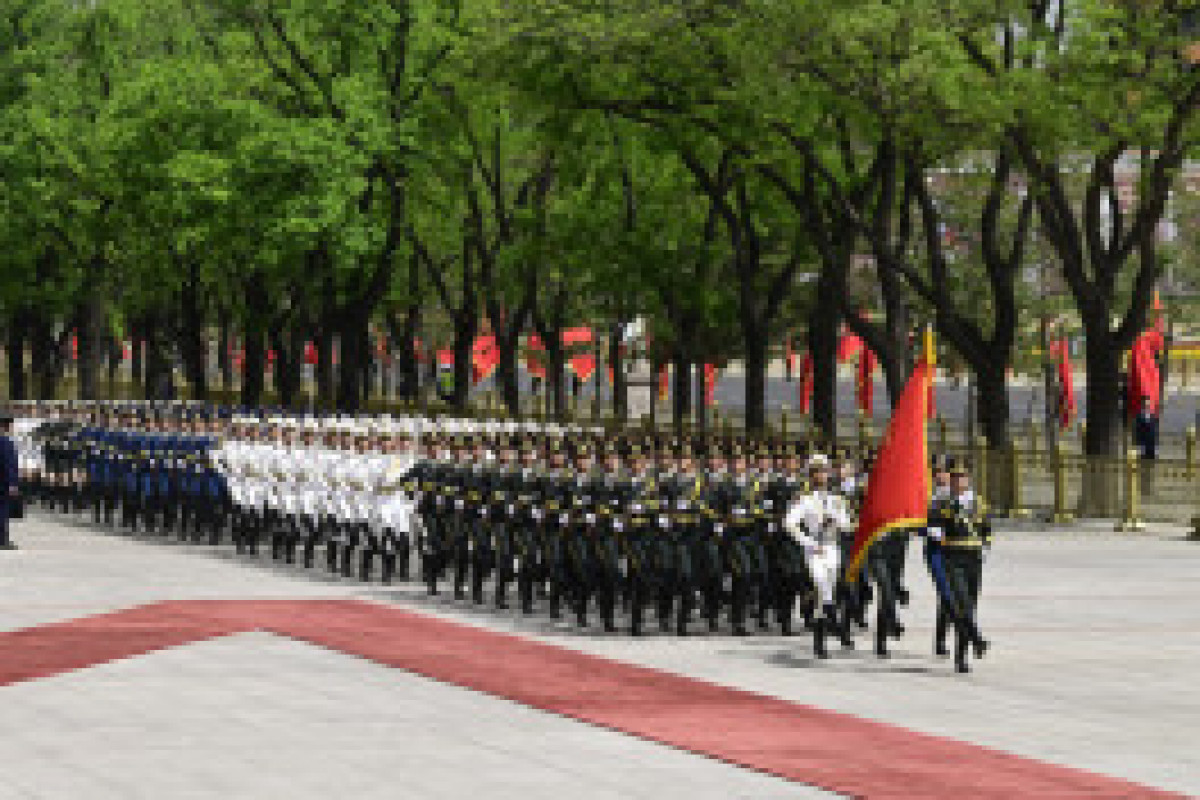 Cérémonie d’accueil officiel du président azerbaïdjanais à Pékin