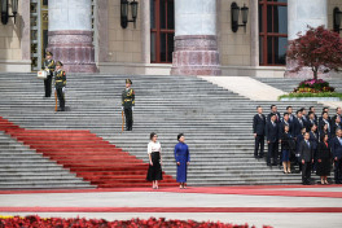 Cérémonie d’accueil officiel du président azerbaïdjanais à Pékin