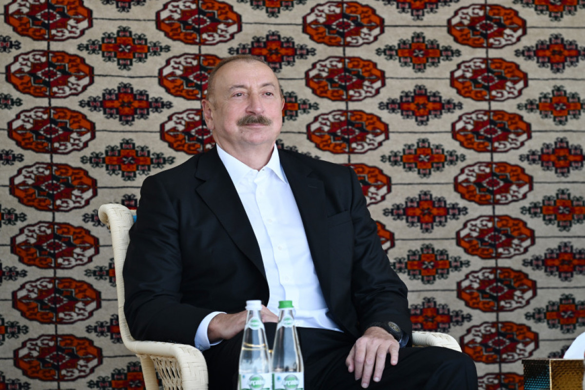 Le président azerbaïdjanais Ilham Aliyev a reçu un cheval Akhal-Teke
