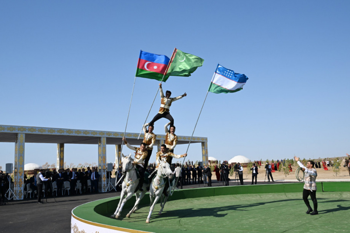 Le président azerbaïdjanais Ilham Aliyev a reçu un cheval Akhal-Teke