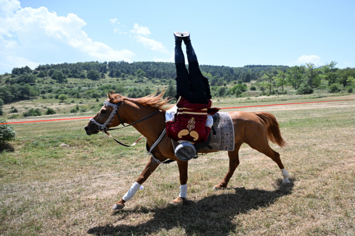 Un cheval Karabagh nommé « Dostluq » offert à Gourbangouly Berdymoukhamedov sur la plaine de Djydyr