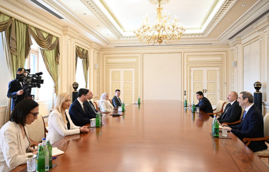 Le président azerbaïdjanais reçoit le président de l'Assemblée de la République de Macédoine du Nord