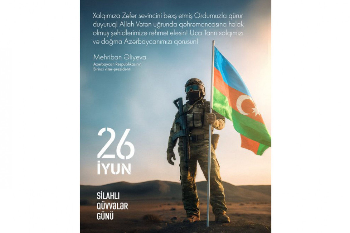 Publication de Mehriban Aliyeva sur la Journée des forces armées azerbaïdjanaises