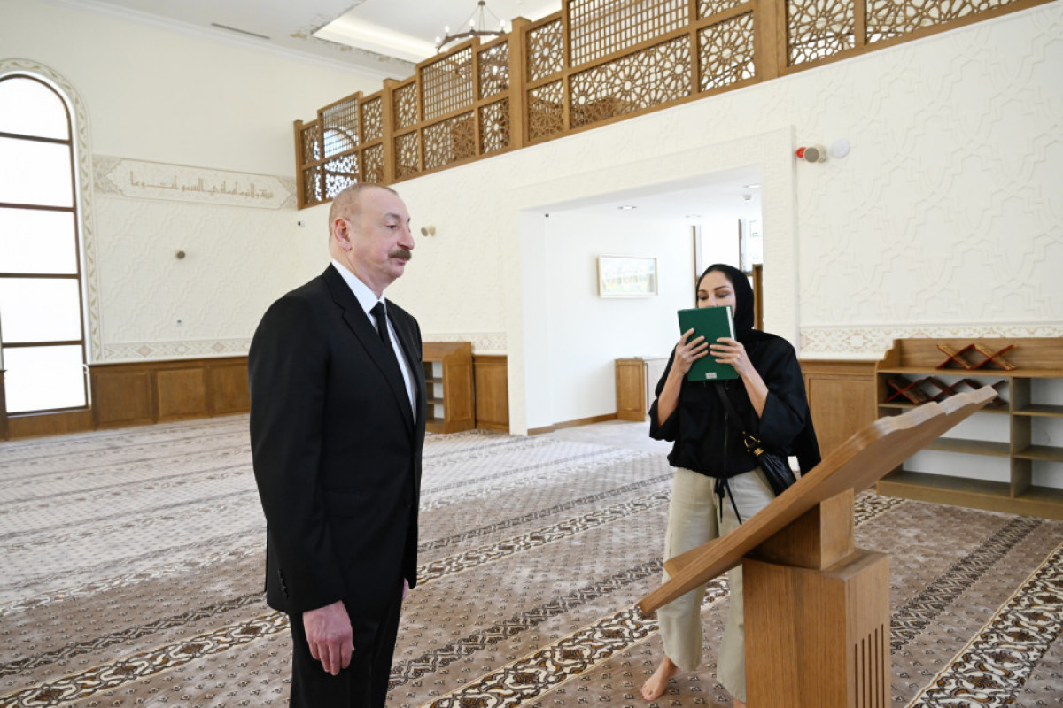 Le président Ilham Aliyev et son épouse participent à l’inauguration de la mosquée du village de Dachalty du district de Choucha