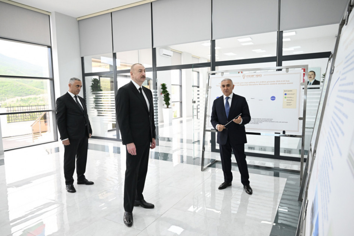 Le président Aliyev participe à l’inauguration d’une sous-station électrique et d’un centre de gestion numérique à Khodjaly