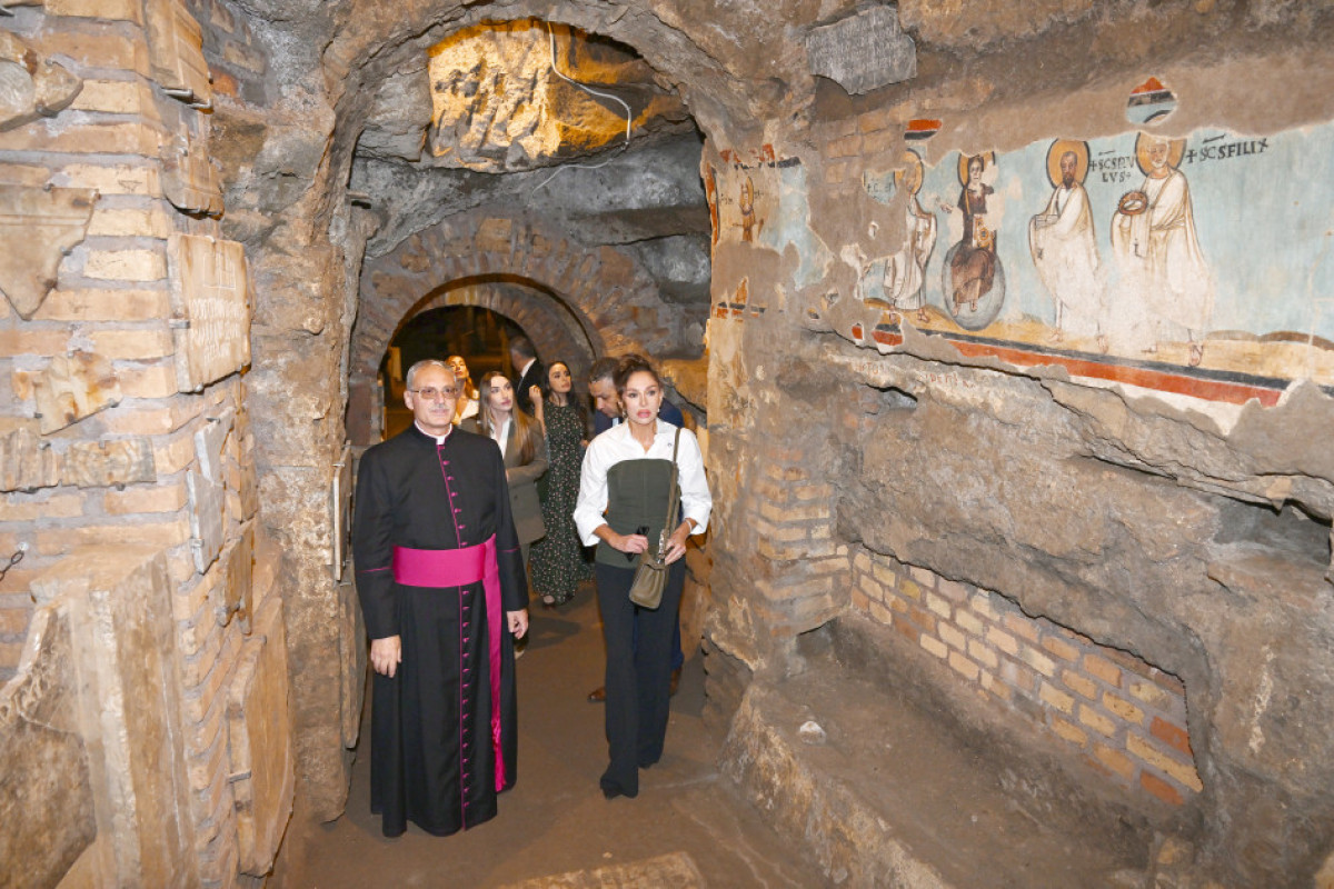 Mehriban Aliyeva participe à la cérémonie d’inauguration du projet de restauration des catacombes de Commodilla