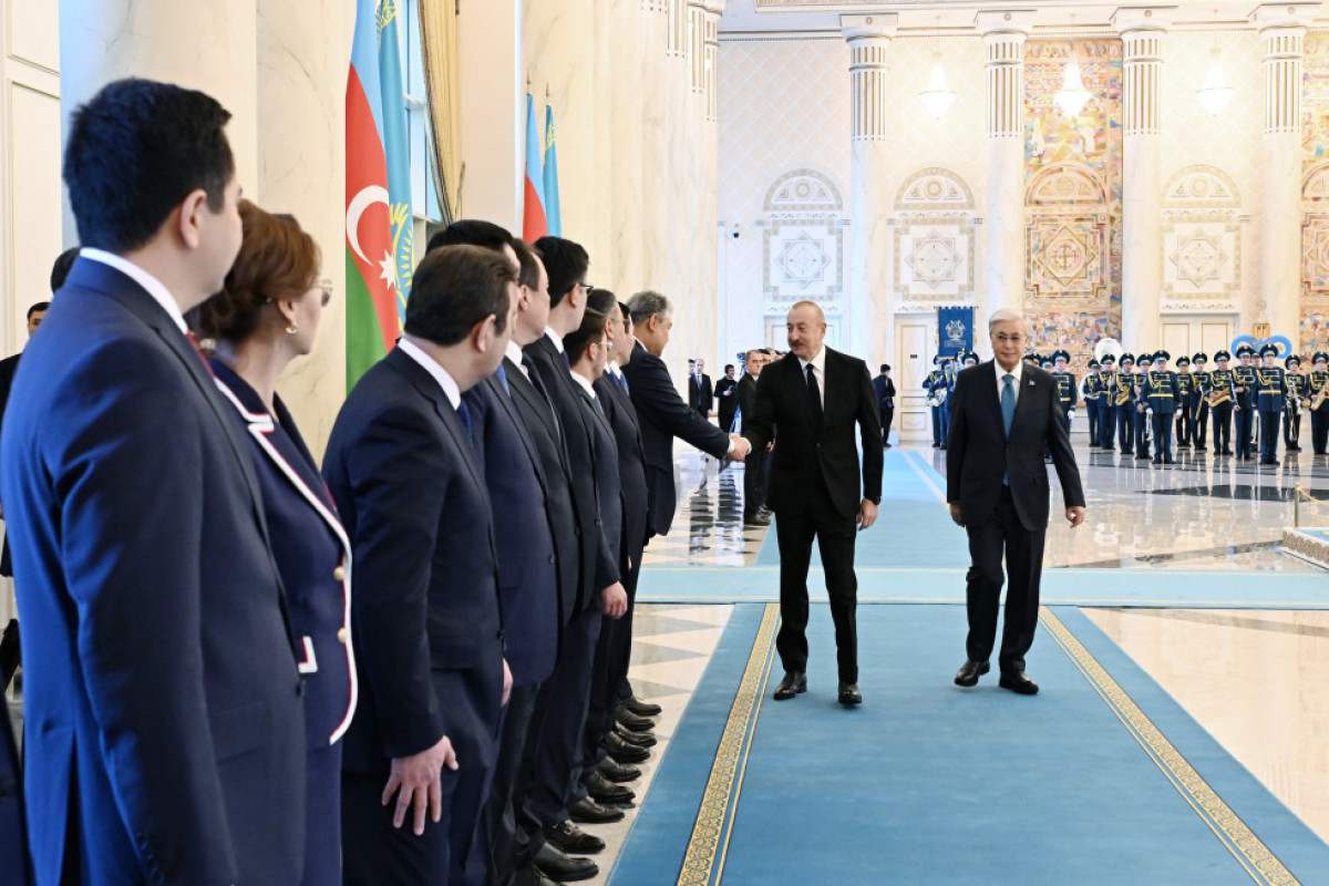 Cérémonie d’accueil officiel du président azerbaïdjanais à Astana - Photo 