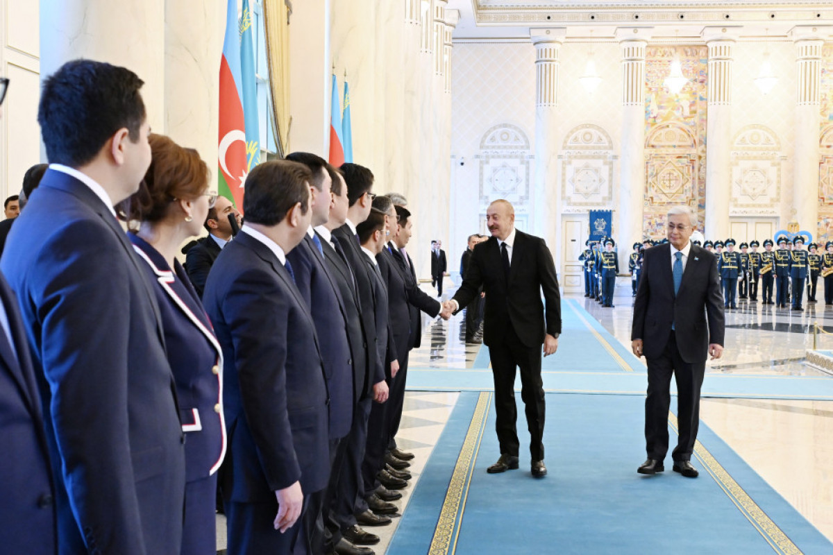 Cérémonie d’accueil officiel du président azerbaïdjanais à Astana - Photo 