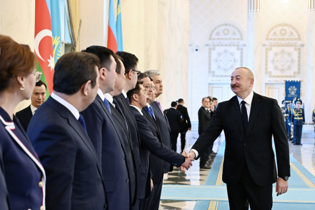 Cérémonie d’accueil officiel du président azerbaïdjanais à Astana - Photo 