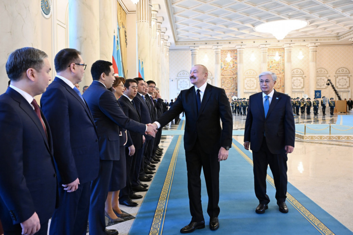 Cérémonie d’accueil officiel du président azerbaïdjanais à Astana - Photo 