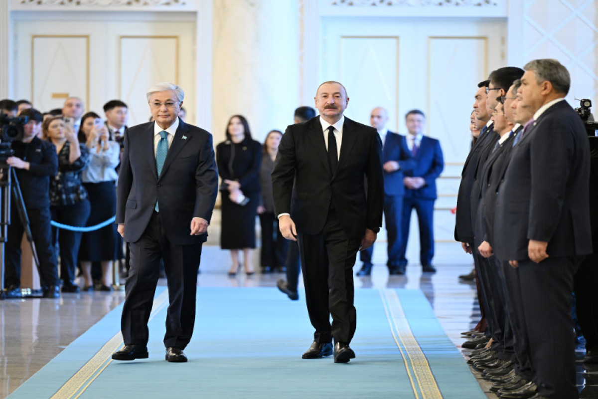 Cérémonie d’accueil officiel du président azerbaïdjanais à Astana - Photo 