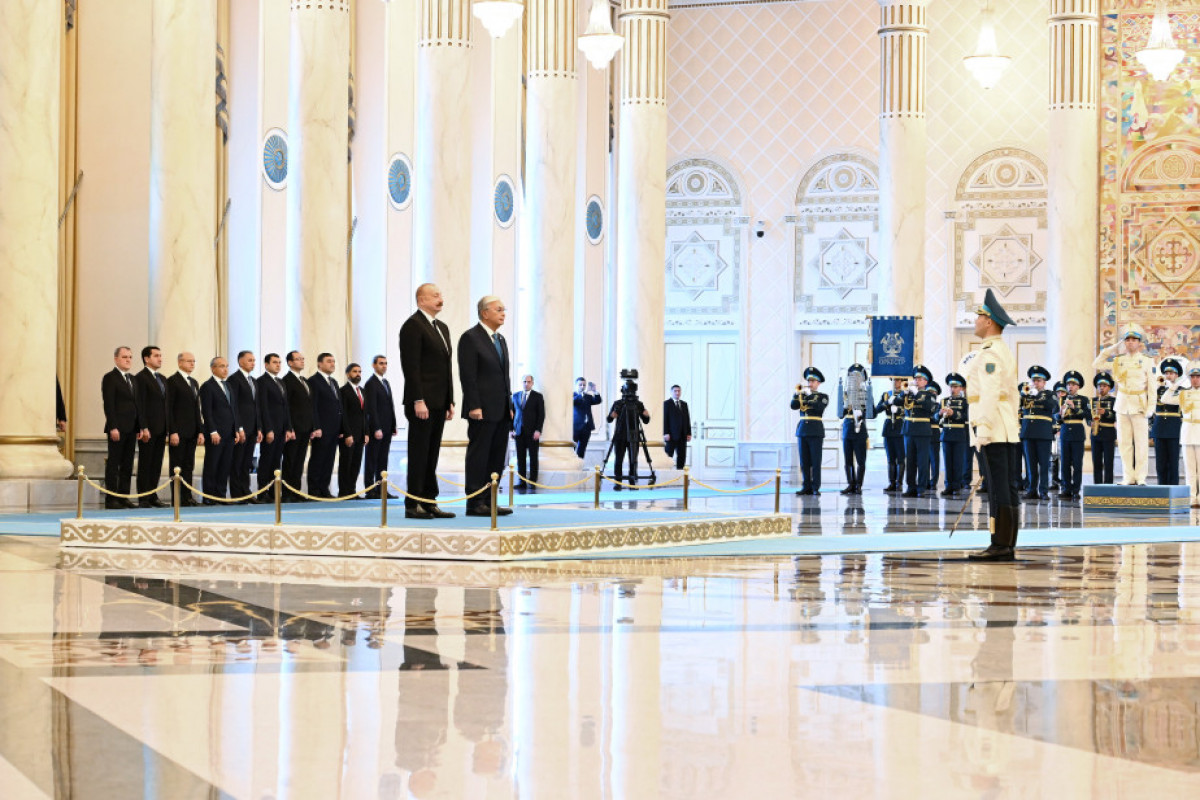 Cérémonie d’accueil officiel du président azerbaïdjanais à Astana - Photo 