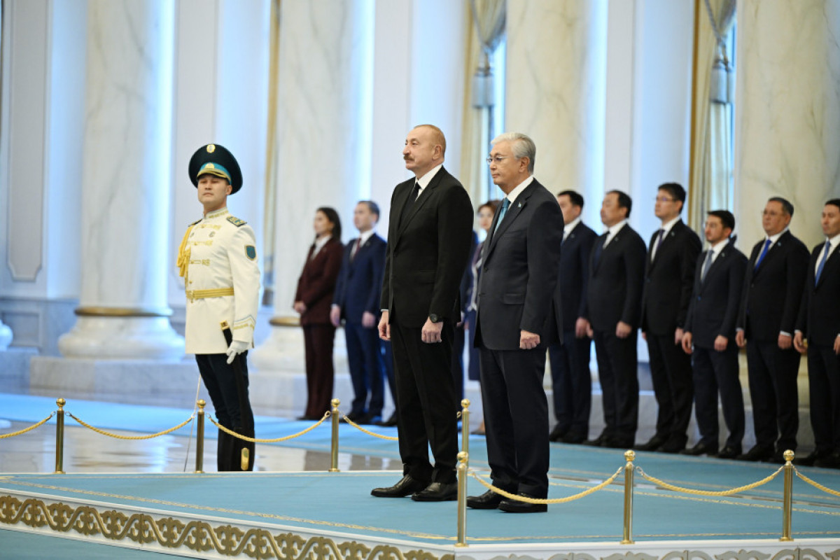 Cérémonie d’accueil officiel du président azerbaïdjanais à Astana - Photo 
