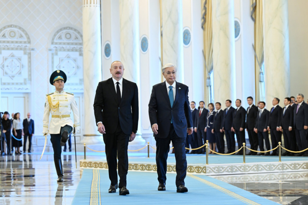 Cérémonie d’accueil officiel du président azerbaïdjanais à Astana - Photo 