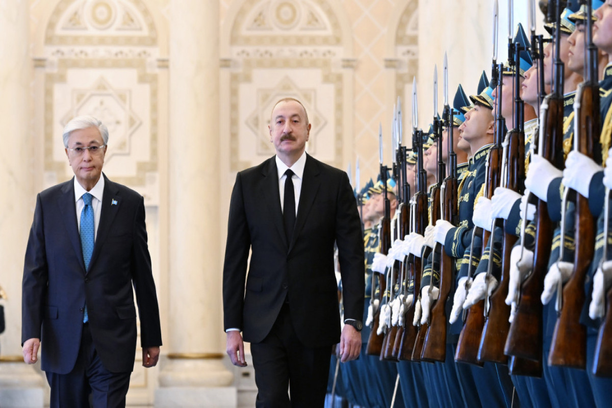 Cérémonie d’accueil officiel du président azerbaïdjanais à Astana - Photo 