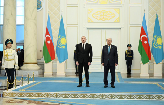 Présidents Ilham Aliyev et Kassym Jomart-Tokaïev