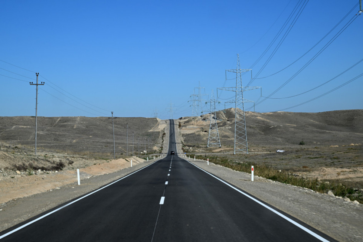 Djabraïl : Le président de la République participe à l’ouverture de la route menant à la Centrale électrique solaire « Şefeq »