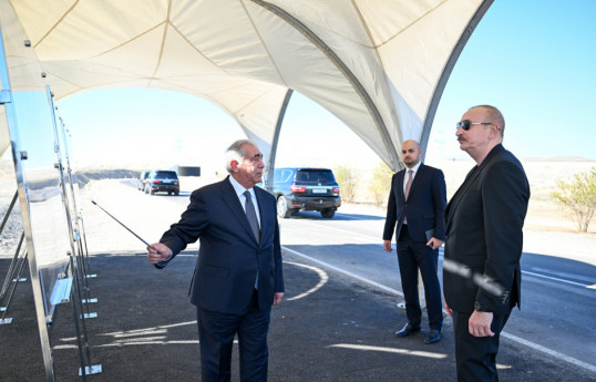 Djabraïl : Le président de la République participe à l’ouverture de la route menant à la Centrale électrique solaire « Şefeq »