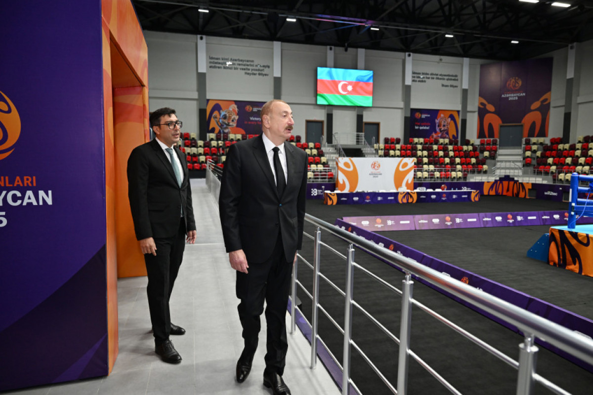 Ilham Aliyev participe à l'inauguration du Complexe sportif olympique de Yevlakh
