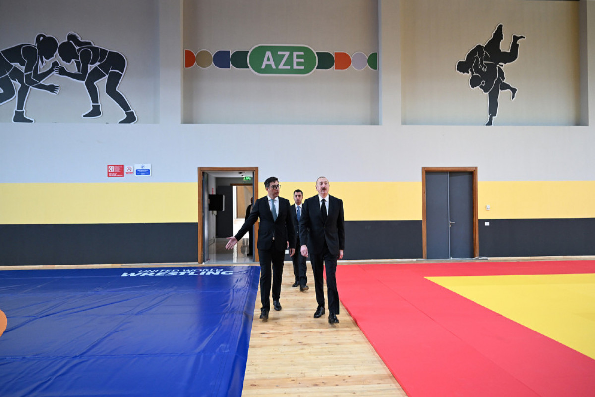 Ilham Aliyev participe à l'inauguration du Complexe sportif olympique de Yevlakh