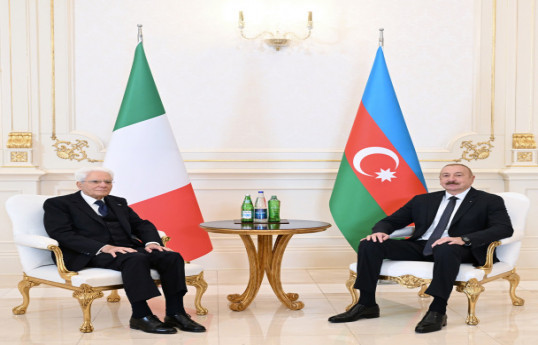 Entretien en tête-à-tête du président azerbaïdjanais avec son homologue italien