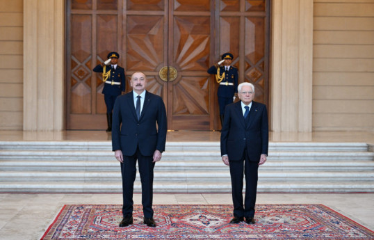 Cérémonie d’accueil officiel président italien Sergio Mattarella à Bakou