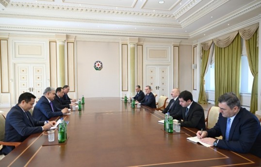 Président Ilham Aliyev a reçu les ministres des Affaires étrangères et des Transports du Kazakhstan