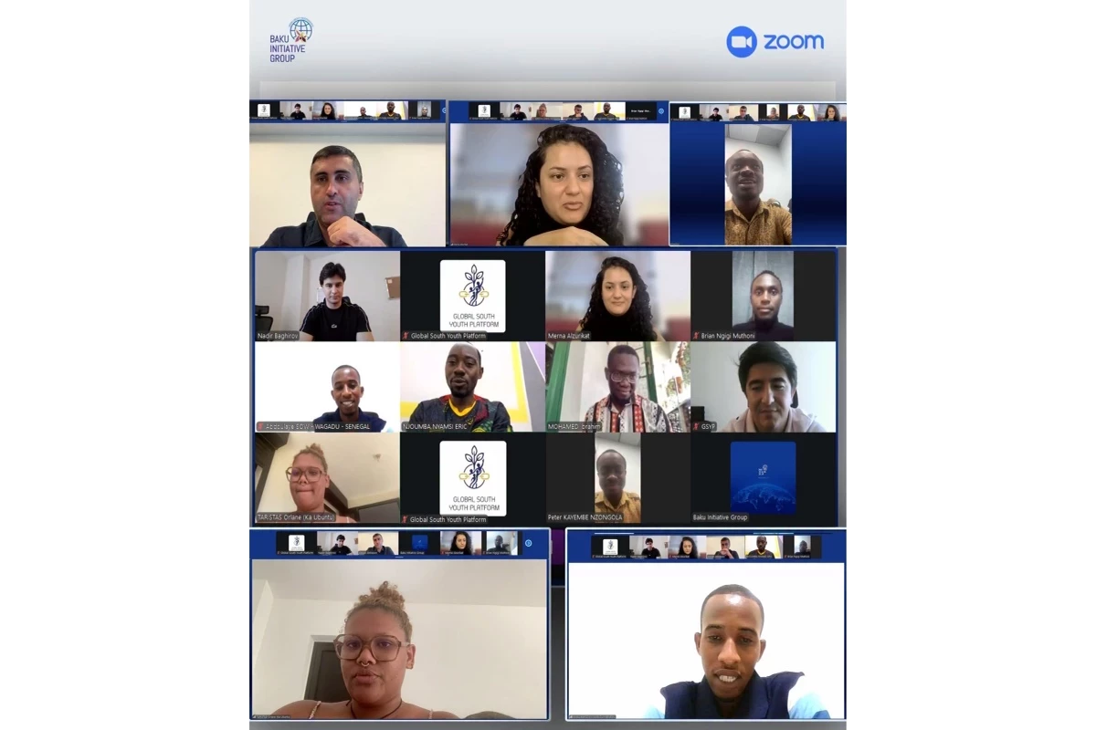 Le Groupe d’initiative de Bakou a tenu une visioconférence avec les membres de la Plateforme des jeunes du Sud global