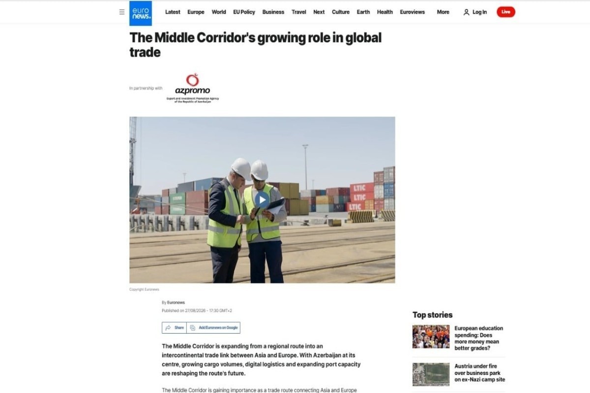 Azerbaïdjan renforce sa position en tant que hub logistique du Corridor central -Reportage d’Euronews 