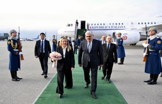Première ministre italienne, Giorgia Meloni, est arrivée en visite en Azerbaïdjan