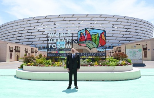 Président s’est familiarisé avec les travaux réalisés au Stade olympique de Bakou concernant le WUF13-PHOTO 